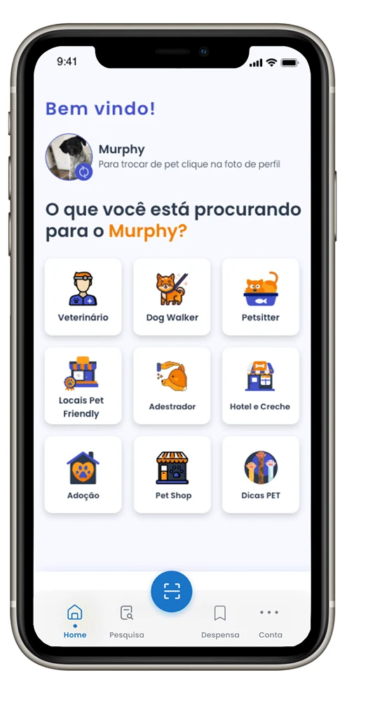 Home do aplicativo Scoobi